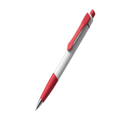 red ballpoint pen isolated on a transparent background.