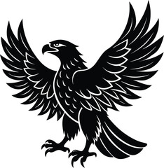 Flying Eagle Silhouette Vector Illustration.