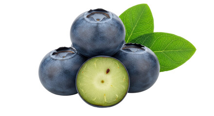 Isolated Fresh Blueberries