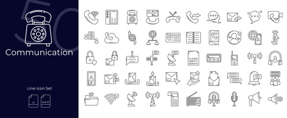 Communication Line Editable Icons set. Vector illustration in modern thin line style of Communication icons: conversation, dialogue, discussion, etc