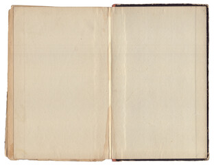 Vintage empty background of old book paper texture isolated