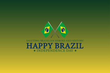 Happy Brazil 2025 Poster with Center Flag and Bright Green-Yellow Gradient