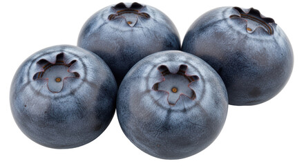 Isolated Four Blueberries