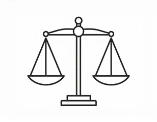 Balance scale icon, symbol of justice and law