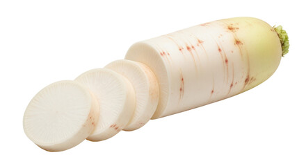 Isolated Daikon Radish Slices