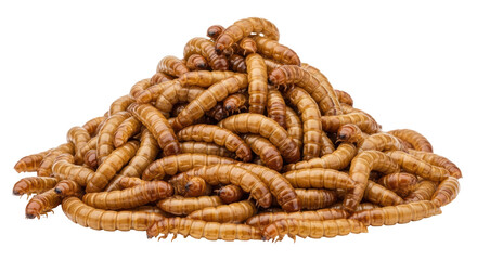 Isolated Mealworms Pile