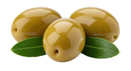 Isolated Green Olives