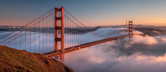Golden Gate Bridge shrouded in morning mist (1)
