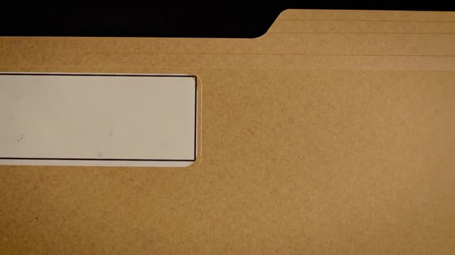 Beige file folder with blank label