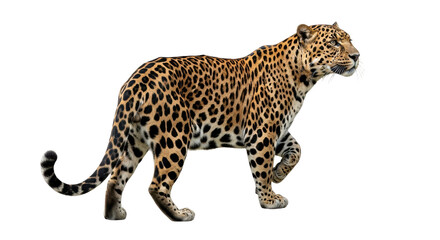 Isolated Walking Leopard