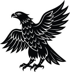 Single Eagle Bird Silhouette Icon Design.