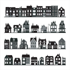 houses icons set