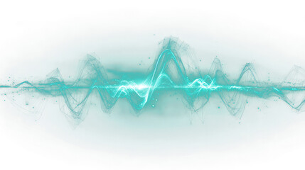 Glowing polygonal waveform with depth layers and specular highlights for transparent overlay effects and contemporary dashboard interface design