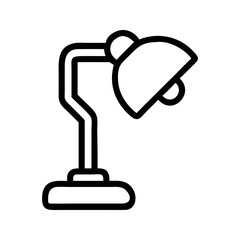 Black outline of a desk lamp with adjustable head table lamp light