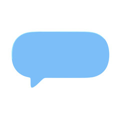 Light blue speech bubble isolated on white background, a communication symbol. Speech bubble offers versatility, suggesting dialogue, conversation, or message conveyance