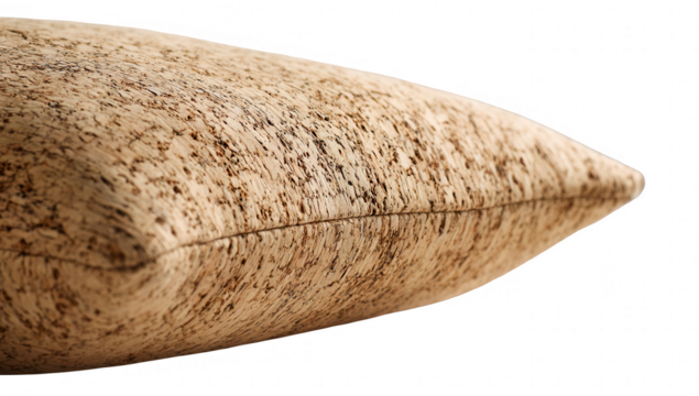 Beige, mottled pillow, pointed end