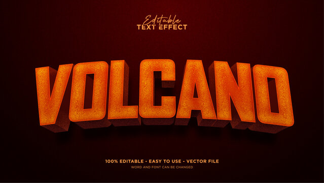 Editable fire 3d text effect, lava text effect template