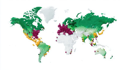 Vulnerability markers are displayed world map, highlighting various regions with different colors representing levels of risk. map provides visual representation of global threats