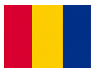 Fototapeta premium Minimalist Flat Vector Icon of Chad Flag, Transparent PNG Background.