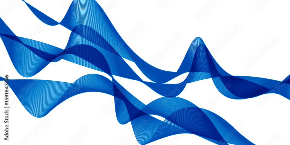 Poster abstract blue smooth wave on a white background. dynamic sound wave. design element. wave background