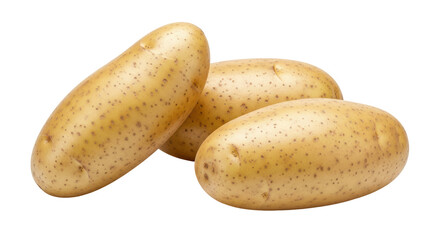 Isolated Three Raw Potatoes