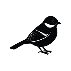 A chickadee bird silhouette vector illustration.