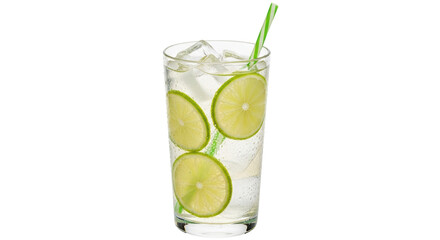 Isolated Lime Drink with Ice