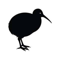 A kiwi bird silhouette vector illustration.