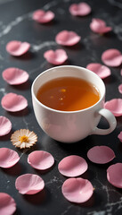 cup of tea with flower
