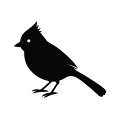 A titmouse bird silhouette vector illustration.
