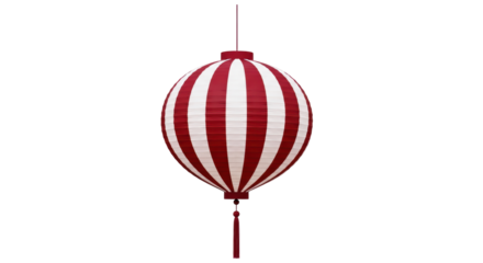 Isolated Red and White Striped Lantern