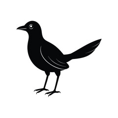 A rail bird silhouette vector illustration.
