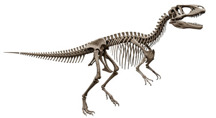 Isolated Dinosaur Skeleton on White Background