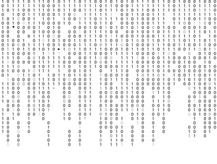 Abstract black binary code on white background falling streaming,matrix pattern