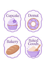 Bakery-themed labels: Cupcake, Donut, Bakery, Baked Goods.