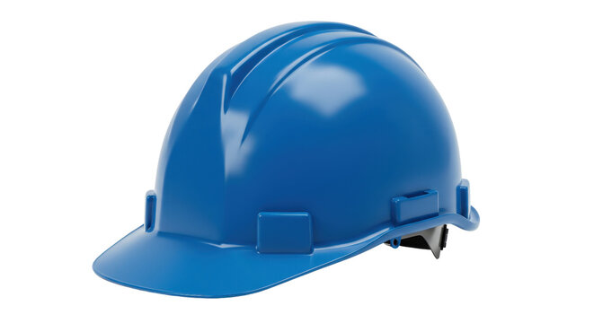 Blue hard hat for construction and safety isolated PNG with Transparent Background