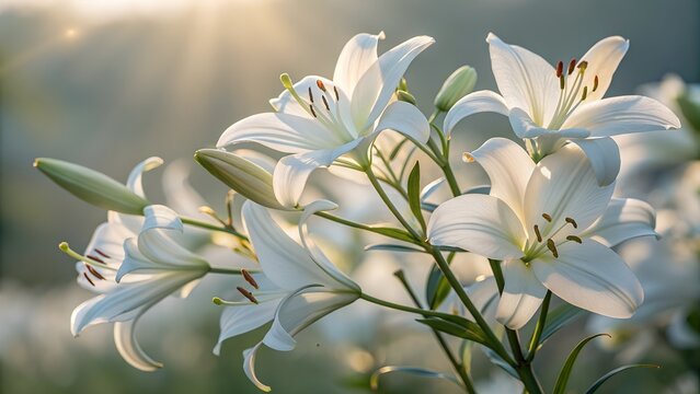 white flowers on blue background