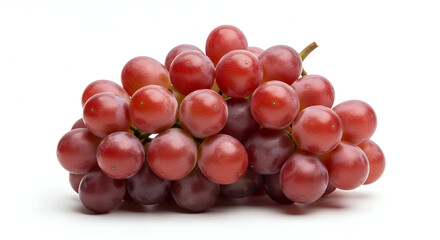 Fototapeta premium Lush Red Grapes on White: Fresh, Juicy, and Isolated Fruit.