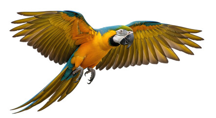 Isolated Blue and Gold Macaw