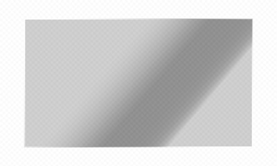 Obraz premium Transparent PNG glass plate. Screen reflection illustration on a transparent background