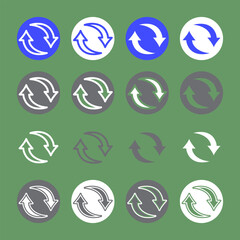Circular Arrow Icons Set – Refresh and Synchronize Symbols
