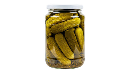 Isolated Pickled Cucumbers Jar