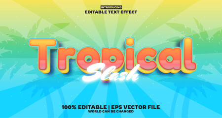 Tropical Slash editable text effect in new modern trend style
