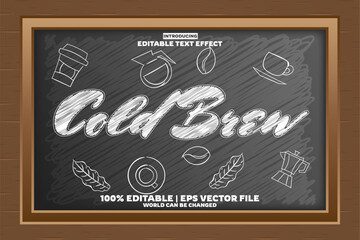 Cold Brew editable text effect in new modern trend style