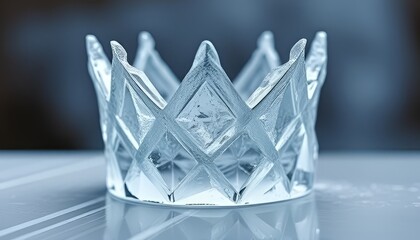 Delicate crown formed from natural ice