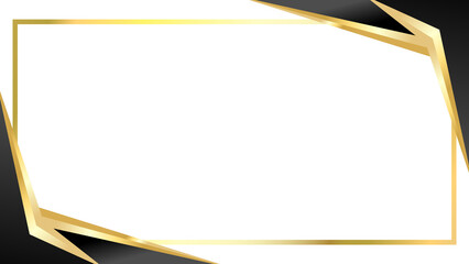 Modern Gold Frame with Abstract Black Corners Background