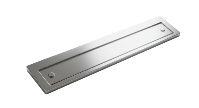 Rectangular Silver Stainless Steel Letterbox Mail Slot Cover Isolated on White