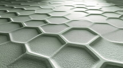 Fototapeta premium Abstract mint-green honeycomb with shadows--modern 3D background texture.