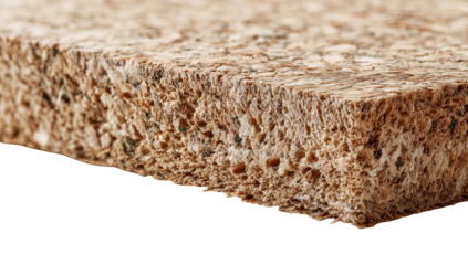 Close-up of porous, light brown material