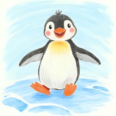 Naklejka premium penguin on the snow